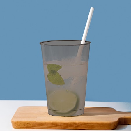 Smarty Had A Party 12 oz. Clear Black Disposable Plastic Party Cups, 240PK 512C-BK-CASE