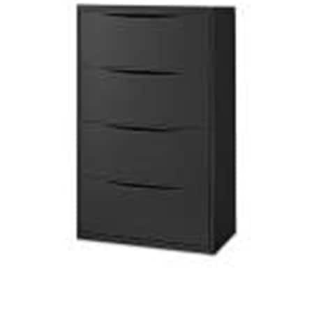 Famous Brand LF-30-4D-BLACK 30 Premium Lateral File Cabinet 4 Drawer Black YYGB-252467BK