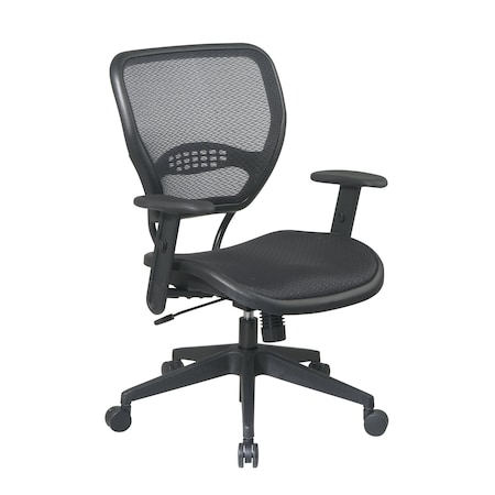 Space Seating 55 Series Black AirGrid Seat and Back Deluxe Task Chair, Black 5560