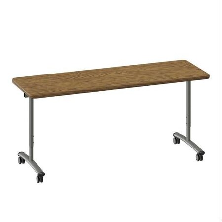 Correll Rectangle Premium Sit To Stand HPL Flip Top Table, 72 in W, 28 in to 38 in H, Particleboard Top FTS3072-06-14-06