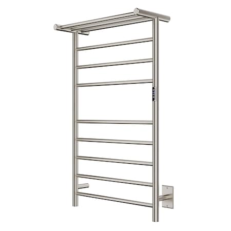 Anzzi Eve Series 8-Bar Wall Mounted Electric Bathroom Towel Warmer Rack in Brushed Nickel Finish TW-AZ012BN