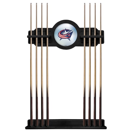 Holland Bar Stool Co Columbus Blue Jackets Cue Rack in Black Finish CueBKColBlu
