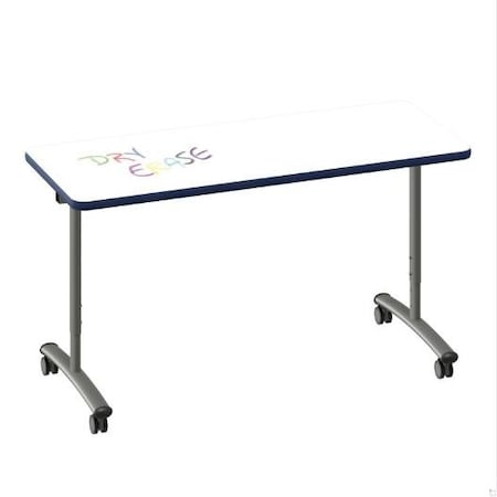 Correll Rectangle Premium Sit To Stand Dry Erase Flip Top Table, 60 in W, 28 in to 38 in H FTS2460DE-80-14-37