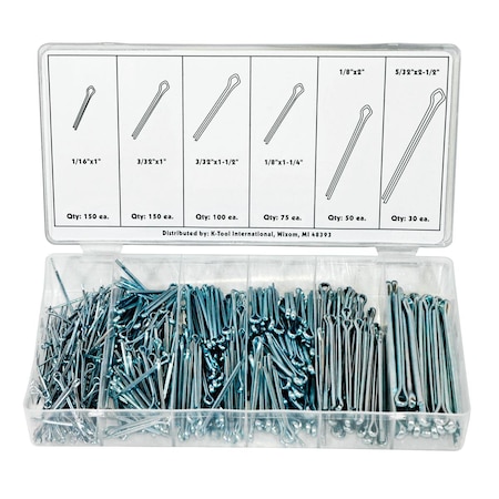 K-Tool International Cotter Pin Assortment, 555 Piece KTI00075