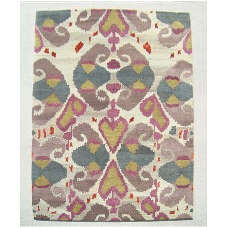 Safavieh 8 x 10 ft. Large Rectangle Contemporary Wyndham Ivory and Multi Hand Tufted Rug WYD416A-8
