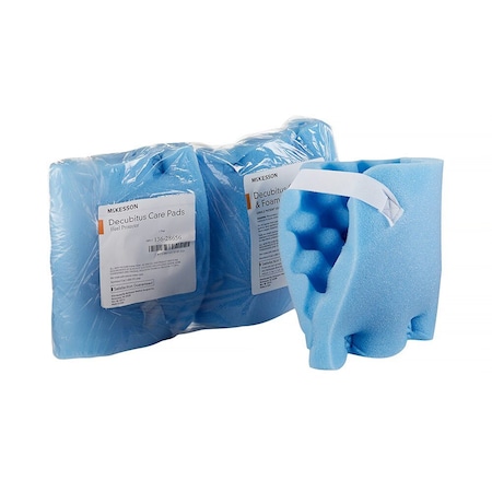 Mckesson Heel Protection Pads, Convoluted Foam, Blue, Hook and Loop, 6-1/2 x 6-1/2 Inch 136-28656