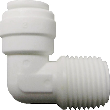 Watts Aqualock 3/8'' OD x 3/8'' MNPT 90 Deg. Push-to-Connect Plastic Elbow, 1/4 Bend PL-3029