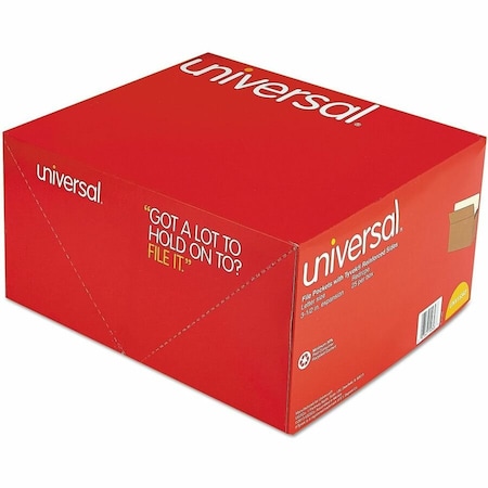 Universal 3-1/2" Expansion File Pockets, Straight Tab, Letter, Redrope/Manila, 25/Box 15343