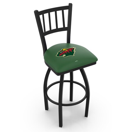 Holland Bar Stool Co 36" Blk Wrinkle Minnesota Wild Swivel Bar Stool, Jailhouse Back L01836MinWld