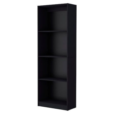 Homeroots 71" Black Wood Four Tier Bookcase 546186
