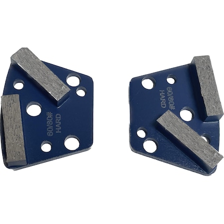 Vantage Product Diamond Grinding Disc for Trapezoid Grinders, 2 Bar Segment, 60/80 Grit, Hard Bond M-TQC10-2B6080-H