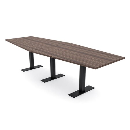 Skutchi Designs 12 Person Conference Table With Power Unit | 12' Hexagon Table | Harmony Series HAR-HEX.IR-48X144-T.BK-H3041-NA