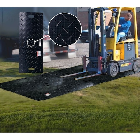 Mytee Products 12Pcs 3 ft x 6 ft Ground Protection Mats w/ 22 Pcs Single Connectors 60 Ton Loads GPM-3605-SINGLE
