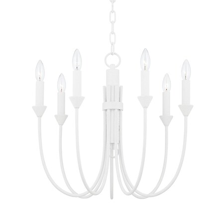 Troy Lighting Cate 7 Light Chandelier 21.5 In. Gesso White F1007-GSW