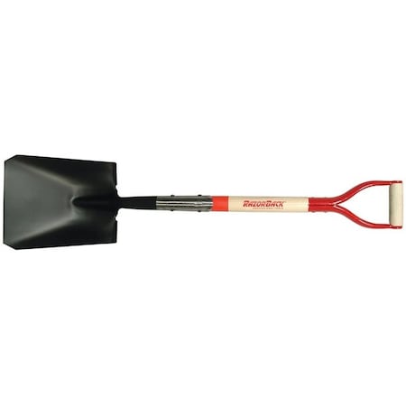 Razor-Back Transfer Shovel, 8-3/4 in W Blade, Steel Blade, Northern White Ashwood Handle, D-Shaped Handle 42116