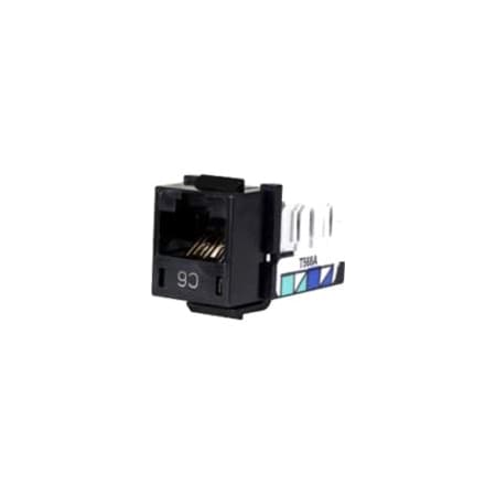 Hubbell Premise Wiring Jack, Black, Cat6, Rj45 HXJ6BK