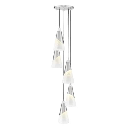 Z-Lite Aimie 5-Light Chandelier, 12 in W x 16 in H, Brushed Nickel 828P7-5R-BN