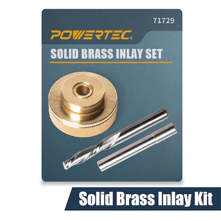 Powertec Solid Brass Inlay Kit. Router Bit with 1/4" Cutting Dia. & Shank 71729