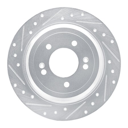 Dynamic Friction Co DFC Brake Rotor - Drilled and Slotted - Silver 631-21042L