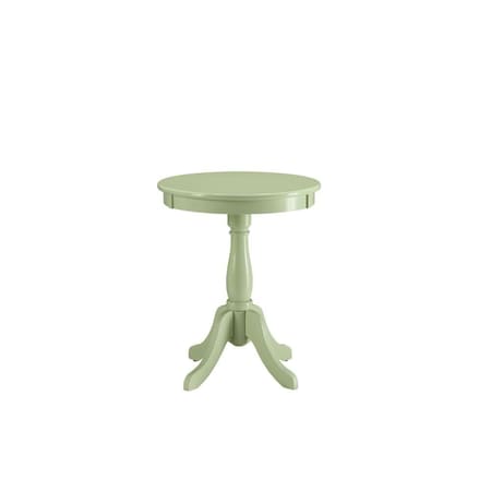 Homeroots Light Green Solid Wooden Pedestal Side Table 286301