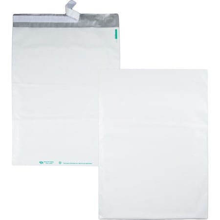 Quality Park Shipping Envelope, White, Plastic, PK100 QUA45235