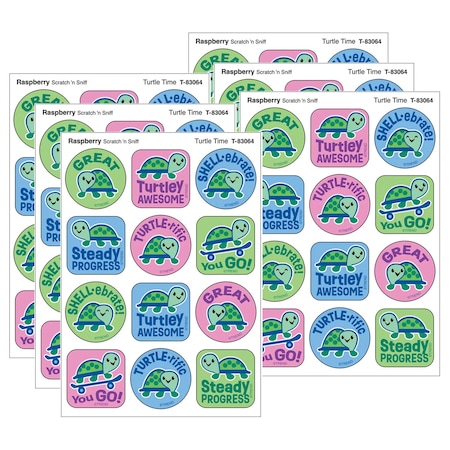Trend Turtle Time, Raspberry Scent Scratch 'n Sniff Stinky Stickers, 48-Piece Set, 6PK T83064