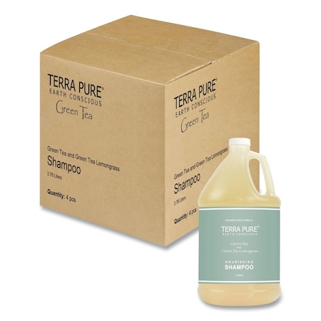 Diversified Hospitality Solutions Terra Pure Shampoo Gallon, Green Tea Lemongrass Scent, 1 gal Bottle, 4PK GAL01DBGS128
