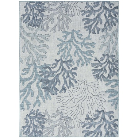 Homeroots 4' X 6' Navy Blue Ivory And Blue Nautical Indoor Outdoor Area Rug 552502