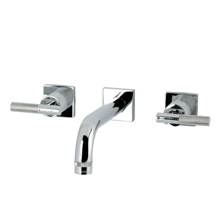 Kingston Brass Double-Handle Wall Mount Bathroom Faucet with Knurled Handle, Polished Chrome KS6121KNL