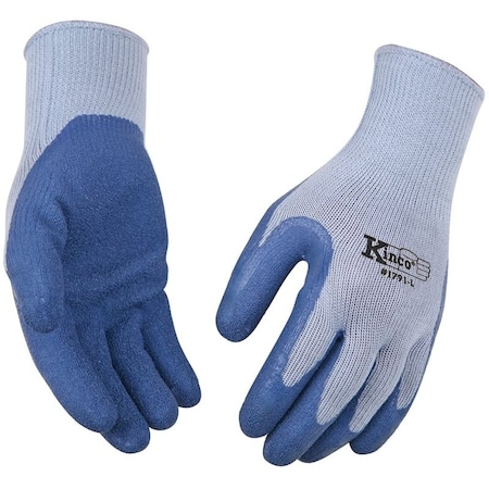 Kinco Coated Gloves, Men's, M, 7 to 8 in L, Knit Wrist Cuff, Latex Coating, CottonPolyester Glove 1791-M