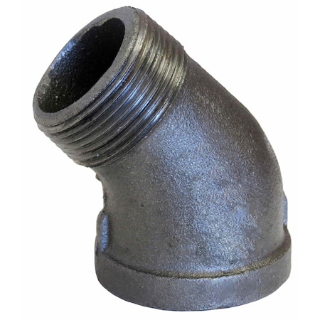 Usa Industrials Pipe Fittings, Black-Coated Malleable Iron, Class 150, 45 Degrees Street Elbow, 1/8in NPT ZUSA-PF-20322