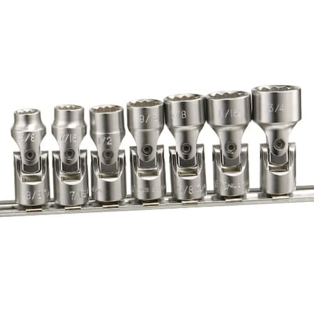 Genius Tools 7 Piece3/8inDr.SAE Universal Hand Socket Set. US-307S