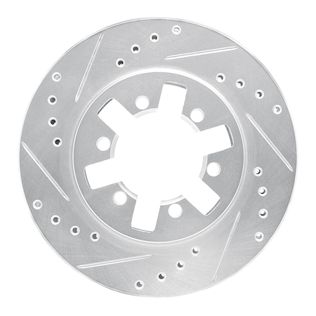 Dynamic Friction Co DFC Brake Rotor - Drilled and Slotted - Silver 631-67079L