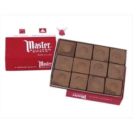 Billiards Accessories Master Chalk- Box of 12 Brown, 12PK CHM12 BROWN
