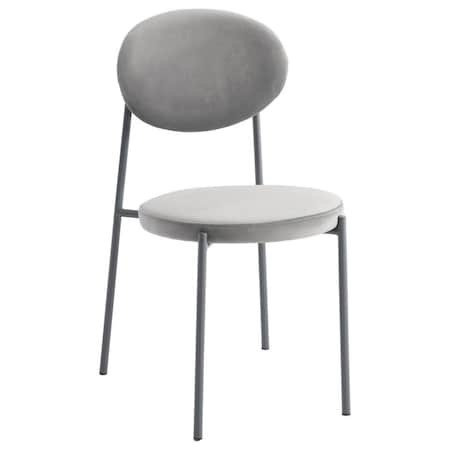 Leisuremod Euston Dining Chair with Velvet Seat and Grey Steel Frame, Grey RC17GR