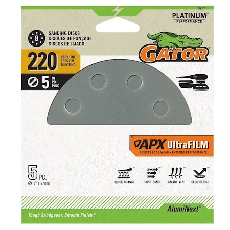 Gator DISC SANDING 8H H&L 220GRT 5IN 9207