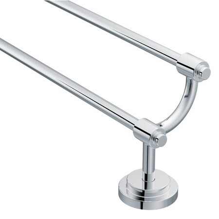 Moen DN0722CH Towel Bar, 24 in L Rod, Aluminum/Zinc, Chrome, Screw Mounting 445886