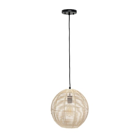 Homeroots Natural Sphere Rattan Ceiling Light With Natural Shades 651686