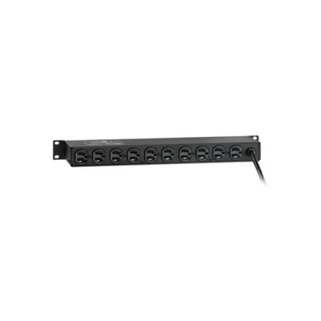 Leviton Outlet Strip, Surge, Rack Mounted, 5-15R, 5-15P, 12 ft., Black 5500-190