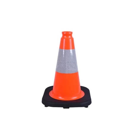 Traffic Kontrol 12in Traffic Safety Cone - 1.7 Lbs - Orange - 4in Hi Intensity Reflective Collar - 1PC TKTC-12-1.7-OR-1C