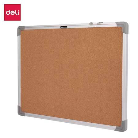 Deli Cork Board 18x24, Self-Healing Natural Cork, Aluminum Frame, Yellow E39052