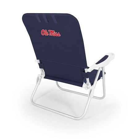 Picnic Time Family Of Brands NCAA Ole Miss Rebels Monaco Reclining Backpack Beach Chair, Outdoor Folding Lounge Chair 790-00-138-374-0