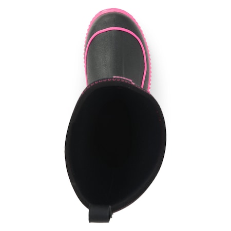 Muck Boot Co Women's Hale Tall Rubber Boot, Plain Toe, 15" Height, Black/Hot Pink, 6 HAW-404-PNK-060
