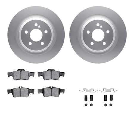Dynamic Friction Co DFC GEOSPEC Coated Rotors with 5000 Brake Pads - Ceramic and Hardware 4512-63177