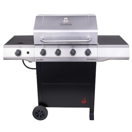 Char-Broil Performance Gas Grill with Chef's Tray, Liquid Propane, 2 ft 1/2 in W Cooking Surface, Steel 463351021