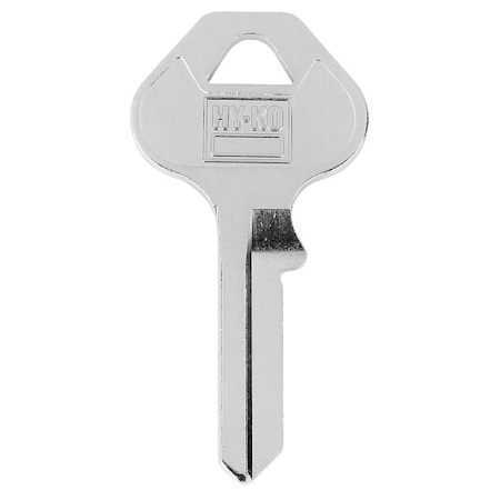 Hy-Ko Key Blank, Brass, Nickel-Plated, For: Ace Padlock 88/40KB Locks 1101088/40KB