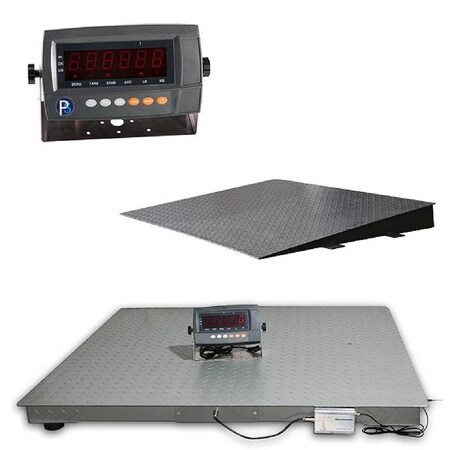 Prime Systems Prime Scale Series 5000x1lb Floor Scale 48x48 with Indicator and Ramp PS-5000FWL4x4