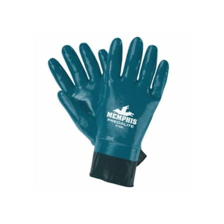 Mcr Safety Predalite Nitrile Coated Gloves, 9786, Fully Coated with PVC Safety Cuff, X-Large, Blue, 12PK 127-9786XL