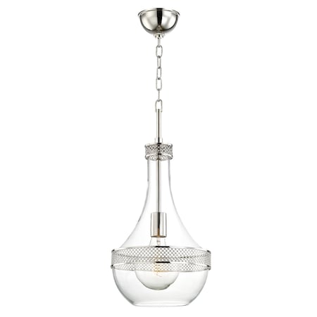 Hudson Valley Lighting Hagen 1 Light Pendant 10.75 In. Polished Nickel 1810-PN
