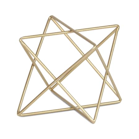Homeroots 6" Gold Metal Open Geometric Tabletop Sculpture 635381
